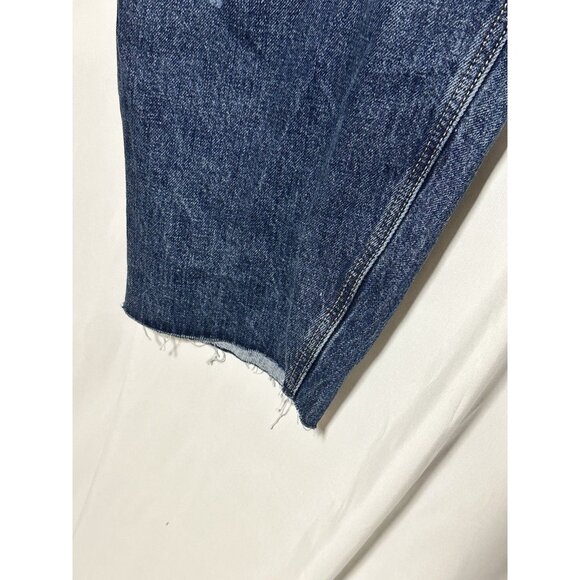 Old Navy High Rise Slouchy Straight Ripped Cut Off Jeans 26 High Rise Button Fly - Picture 7 of 15